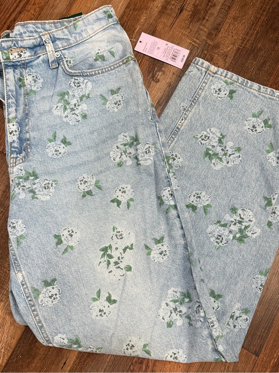 wild fable Denim - wild fable Light Blue Floral Straight Leg Jeans